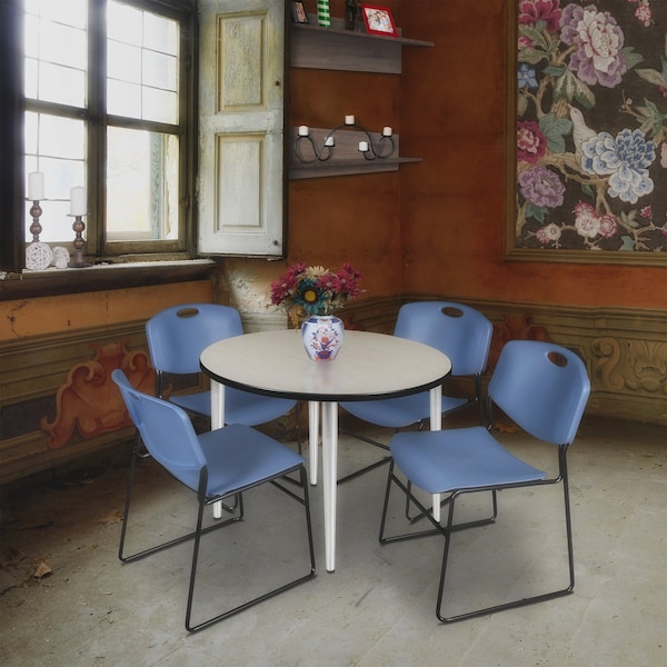 Regency Kahlo Round Table & Chair Sets, 42 W, 42 L, 29 H, Wood, Metal, Polypropylene Top, Maple TPL42RNDPLCM44BE - main